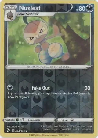 Nuzleaf Reverse Holo 096, Evolving Skies | Sword & Shield, , 5.00 kr, Pokesingles. Kjøp pokemon kort til lave priser hos oss.