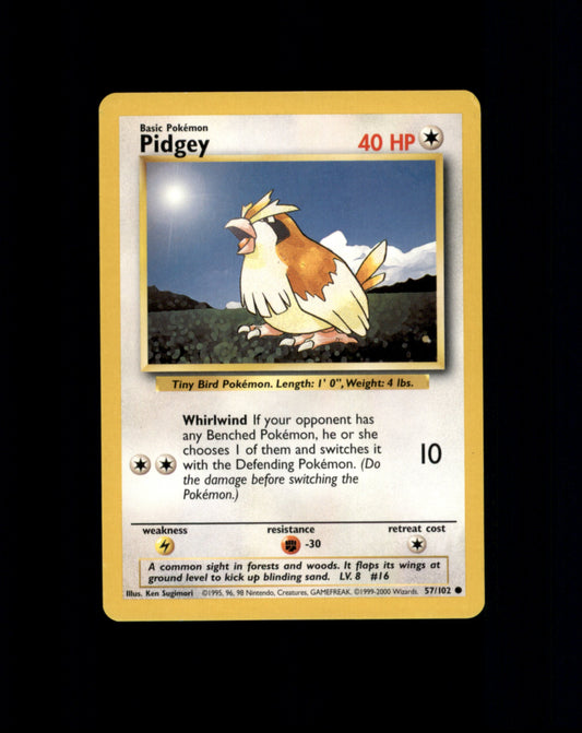 *SE BILDE FOR TILSTAND* Pidgey #57 Pokemon Base Set Pokesingles