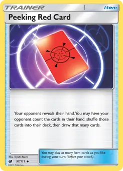 Peeking Red Card 97 - Crimson Invasion Pokesingles