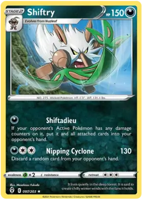 Shiftry 097, Evolving Skies | Sword & Shield, , 5.00 kr, Pokesingles. Kjøp pokemon kort til lave priser hos oss.
