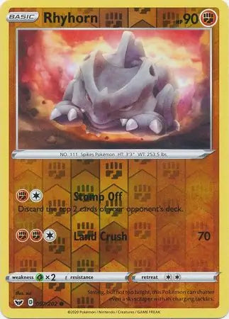 Rhyhorn Reverse Holo 097 - Sword & Shield Base Pokesingles