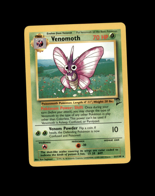 *SE BILDE FOR TILSTAND*Venomoth #31 Pokemon Base Set 2 Pokesingles