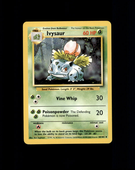 *SE BILDE FOR TILSTAND* Ivysaur #30 Pokemon Base Set Pokesingles