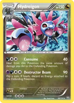 Hydreigon 98 Non Holo Rare - Dragons Exalted Pokesingles