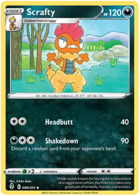Scrafty 099, Evolving Skies | Sword & Shield, , 5.00 kr, Pokesingles. Kjøp pokemon kort til lave priser hos oss.