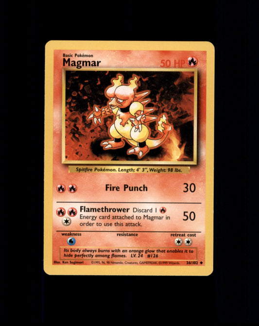*SE BILDE FOR TILSTAND* Magmar #36 Pokemon Base Set Pokesingles