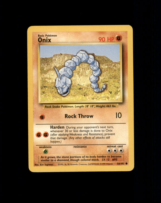 *SE BILDE FOR TILSTAND* Onix #56 Pokemon Base Set Pokesingles