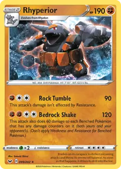 Rhyperior 099 - Sword & Shield Base Pokesingles