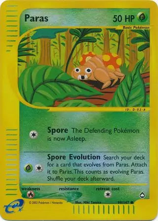 Paras Reverse Holo 99 - Aquapolis Pokesingles