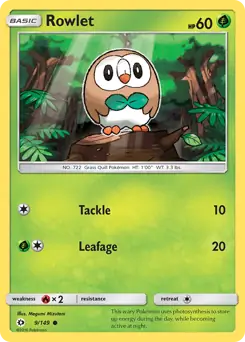 Rowlet 9 - Sun & Moon Base Pokesingles