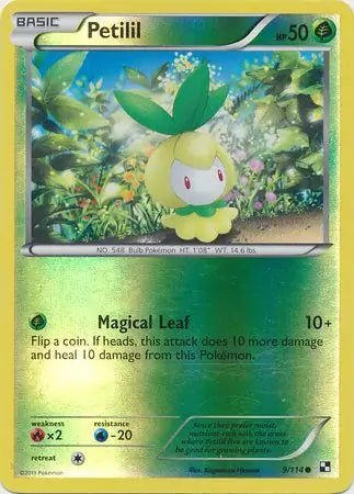 Petilil Reverse Holo 9 - Black and White Base Pokesingles