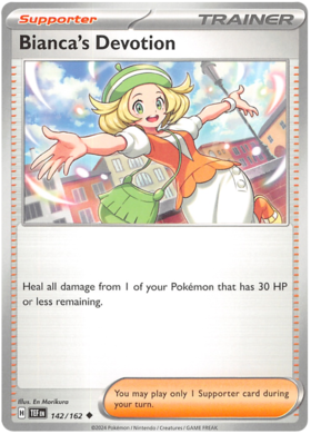 142 Bianca's Devotion, Temporal Forces | Scarlet & Violet, trainer, 2.00 kr, Pokesingles. Kjøp pokemon kort til lave priser hos oss.