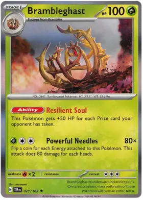 021 Brambleghast Holo Rare, Temporal Forces | Scarlet & Violet, holo, 5.00 kr, Pokesingles. Kjøp pokemon kort til lave priser hos oss.