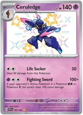 162 Ceruledge, Paldean Fates, secret, 3.00 kr, Pokesingles. Kjøp pokemon kort til lave priser hos oss.