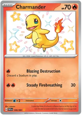 109 Charmander, Paldean Fates, secret, 100.00 kr, Pokesingles. Kjøp pokemon kort til lave priser hos oss.