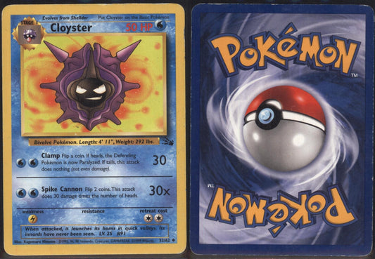 *SE BILDE FOR TILSTAND* Cloyster 32 - Fossil Unlimited Pokesingles
