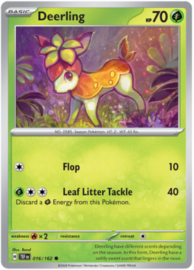 016 Deerling, Temporal Forces | Scarlet & Violet, nonholo, 2.00 kr, Pokesingles. Kjøp pokemon kort til lave priser hos oss.