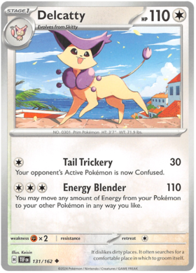 131 Delcatty, Temporal Forces | Scarlet & Violet, nonholo, 2.00 kr, Pokesingles. Kjøp pokemon kort til lave priser hos oss.