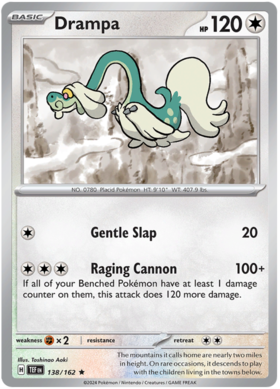 138 Drampa, Temporal Forces | Scarlet & Violet, , 5.00 kr, Pokesingles. Kjøp pokemon kort til lave priser hos oss.