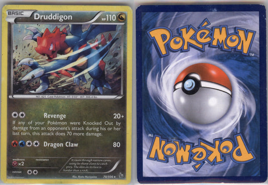 *SE BILDE FOR TILSTAND* Druddigon 70/106 Holo XY – Flashfire