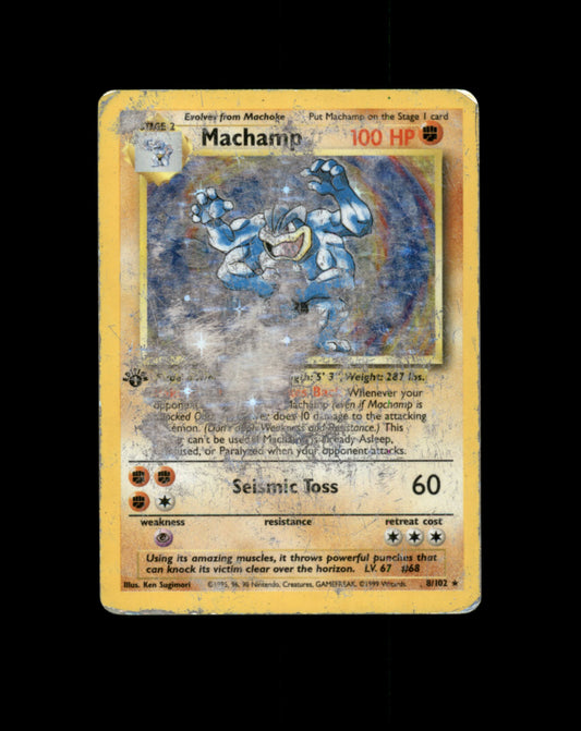 *SE BILDE FOR TILSTAND* Machamp [1st Edition] 8 Base Set Pokesingles