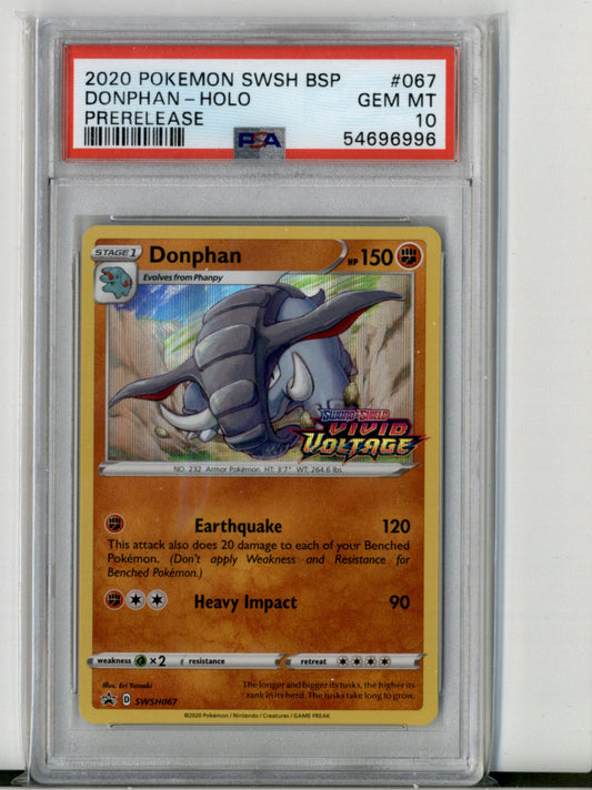 Donphan SWSH067 Promo PSA 10 Pokesingles
