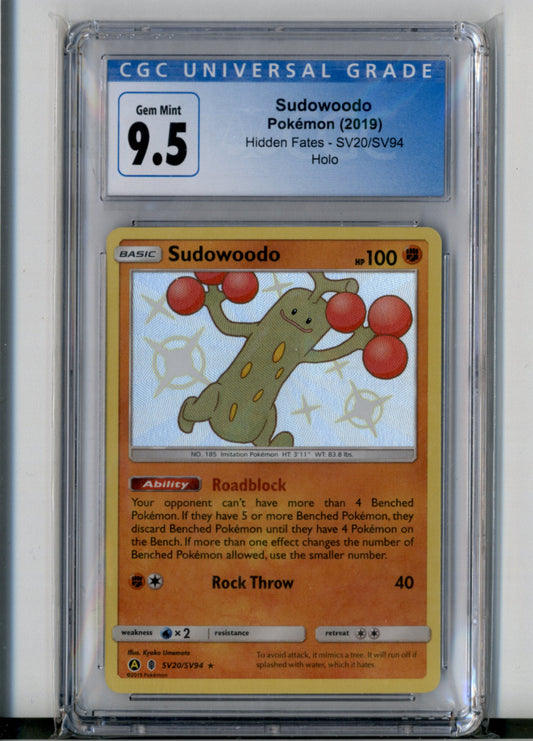 Sudowoodo SV20 Hidden Fates CGC 9.5 Pokesingles