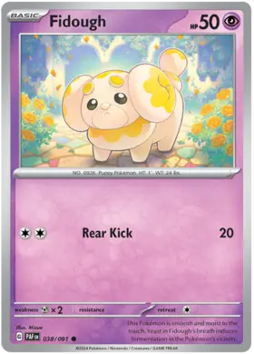 038 Fidough, Paldean Fates, nonholo, 2.00 kr, Pokesingles. Kjøp pokemon kort til lave priser hos oss.