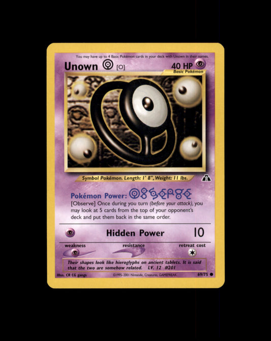 *SE BILDE FOR TILSTAND* Unown O #69 Pokemon Neo Discovery Pokesingles