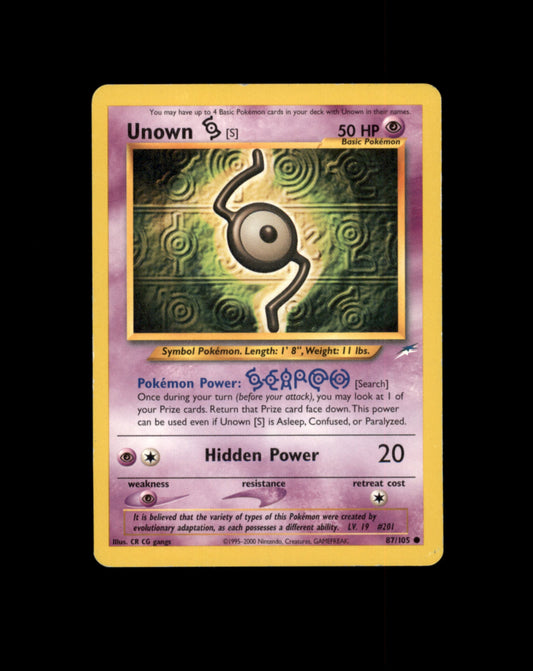 *SE BILDE FOR TILSTAND* Unown S #87 Pokemon Neo Destiny Pokesingles