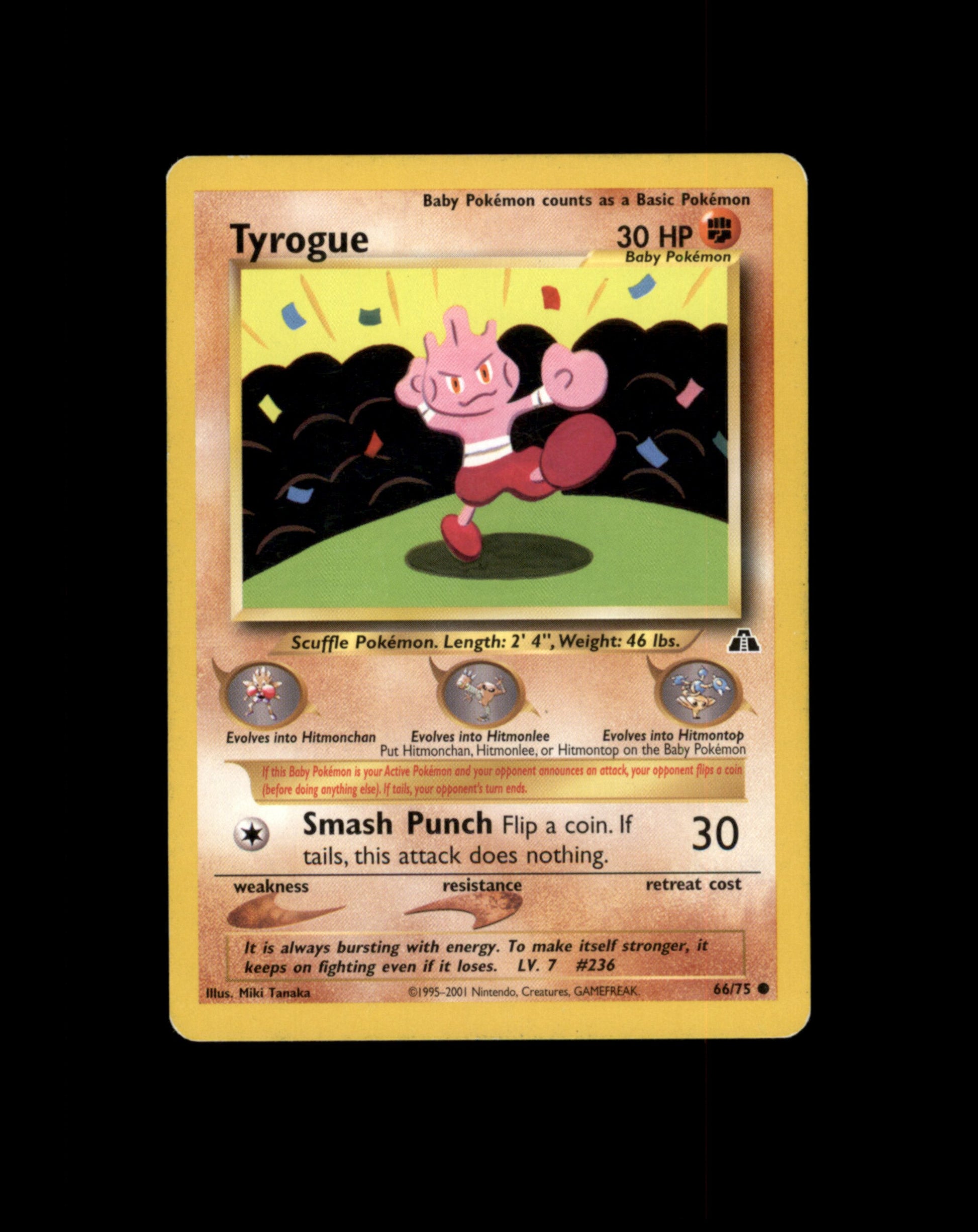 *SE BILDE FOR TILSTAND* Tyrogue #66 Pokemon Neo Discovery Pokesingles