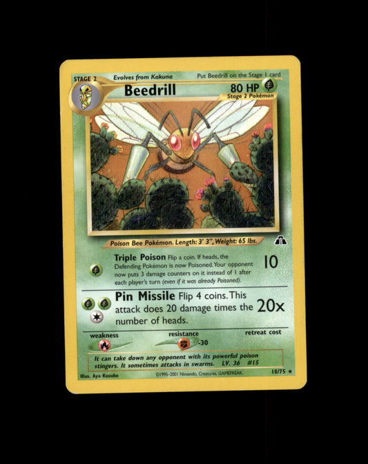 *SE BILDE FOR TILSTAND* Beedrill #18 Pokemon Neo Discovery Pokesingles