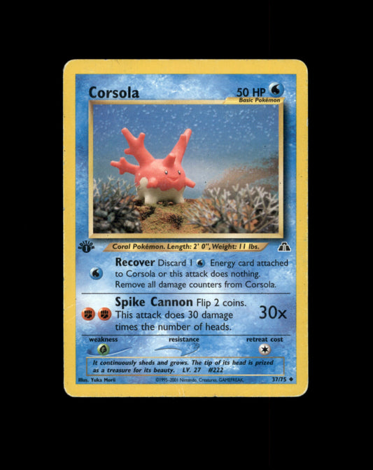 *SE BILDE FOR TILSTAND* Corsola [1st Edition] #37 Pokemon Neo Discovery Pokesingles