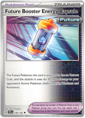 149 Future Booster Energy Capsule, Temporal Forces | Scarlet & Violet, trainer, 3.00 kr, Pokesingles. Kjøp pokemon kort til lave priser hos oss.