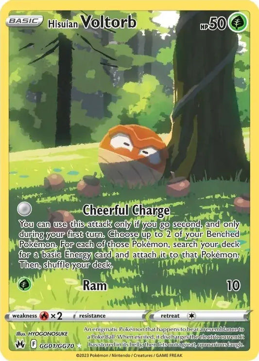 Hisuian Voltorb GG01, Crown Zenith | Sword & Shield, , 0.00 kr, Pokesingles. Kjøp pokemon kort til lave priser hos oss.