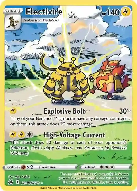 Electivire GG08, Crown Zenith | Sword & Shield, , 0.00 kr, Pokesingles. Kjøp pokemon kort til lave priser hos oss.