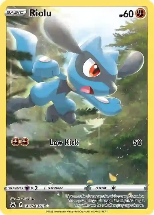 Riolu GG26, Crown Zenith | Sword & Shield, , 0.00 kr, Pokesingles. Kjøp pokemon kort til lave priser hos oss.