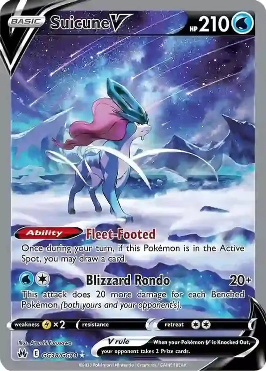 Suicune V GG38, Crown Zenith | Sword & Shield, , 0.00 kr, Pokesingles. Kjøp pokemon kort til lave priser hos oss.