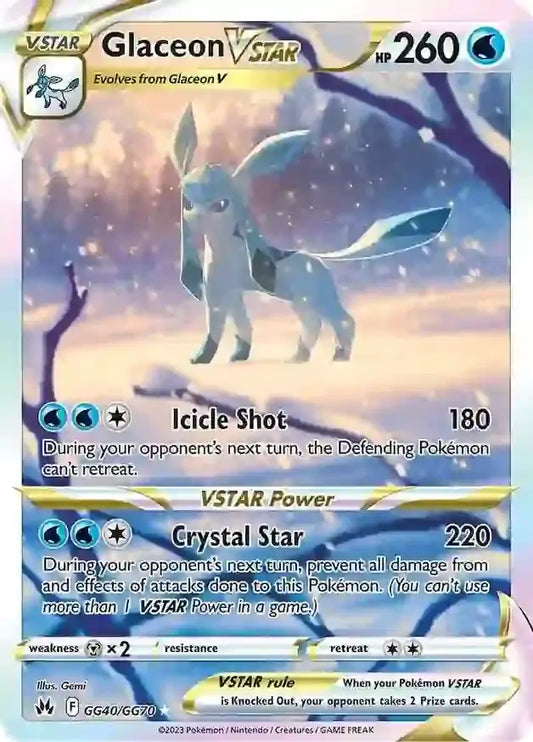 Glaceon VSTAR GG40, Crown Zenith | Sword & Shield, , 0.00 kr, Pokesingles. Kjøp pokemon kort til lave priser hos oss.