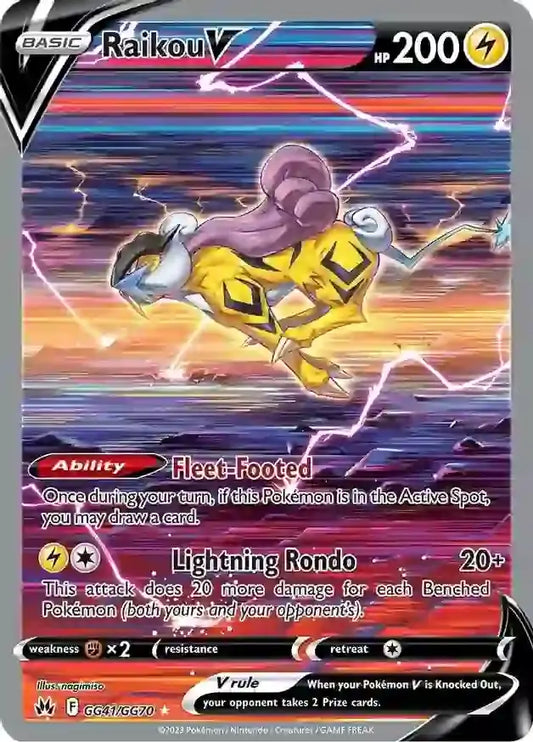 Raikou V GG41, Crown Zenith | Sword & Shield, , 245.00 kr, Pokesingles. Kjøp pokemon kort til lave priser hos oss.