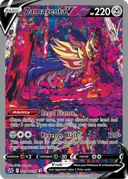 Zamazenta V GG54, Crown Zenith | Sword & Shield, , 0.00 kr, Pokesingles. Kjøp pokemon kort til lave priser hos oss.