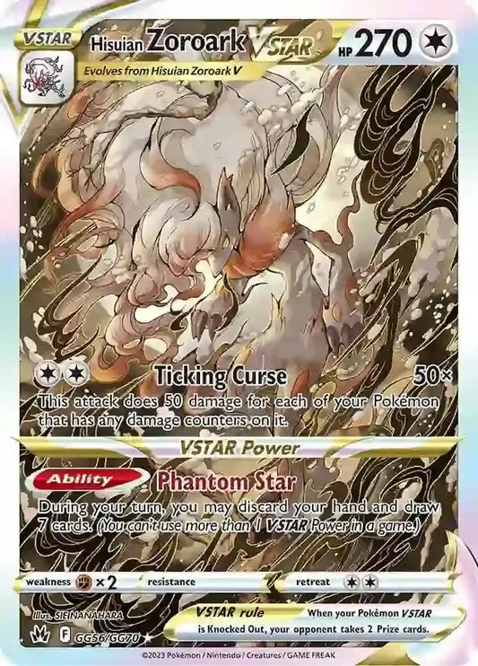 Hisuian Zoroark VSTAR GG56, Crown Zenith | Sword & Shield, , 0.00 kr, Pokesingles. Kjøp pokemon kort til lave priser hos oss.