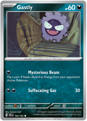 102 Gastly, Temporal Forces | Scarlet & Violet, nonholo, 2.00 kr, Pokesingles. Kjøp pokemon kort til lave priser hos oss.