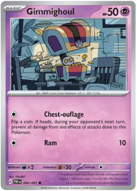 044 Gimmighoul, Paldean Fates, nonholo, 2.00 kr, Pokesingles. Kjøp pokemon kort til lave priser hos oss.