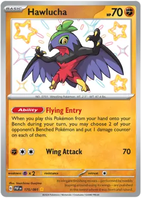 175 Hawlucha, Paldean Fates, secret, 100.00 kr, Pokesingles. Kjøp pokemon kort til lave priser hos oss.
