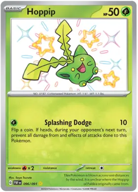 096 Hoppip, Paldean Fates, secret, 60.00 kr, Pokesingles. Kjøp pokemon kort til lave priser hos oss.