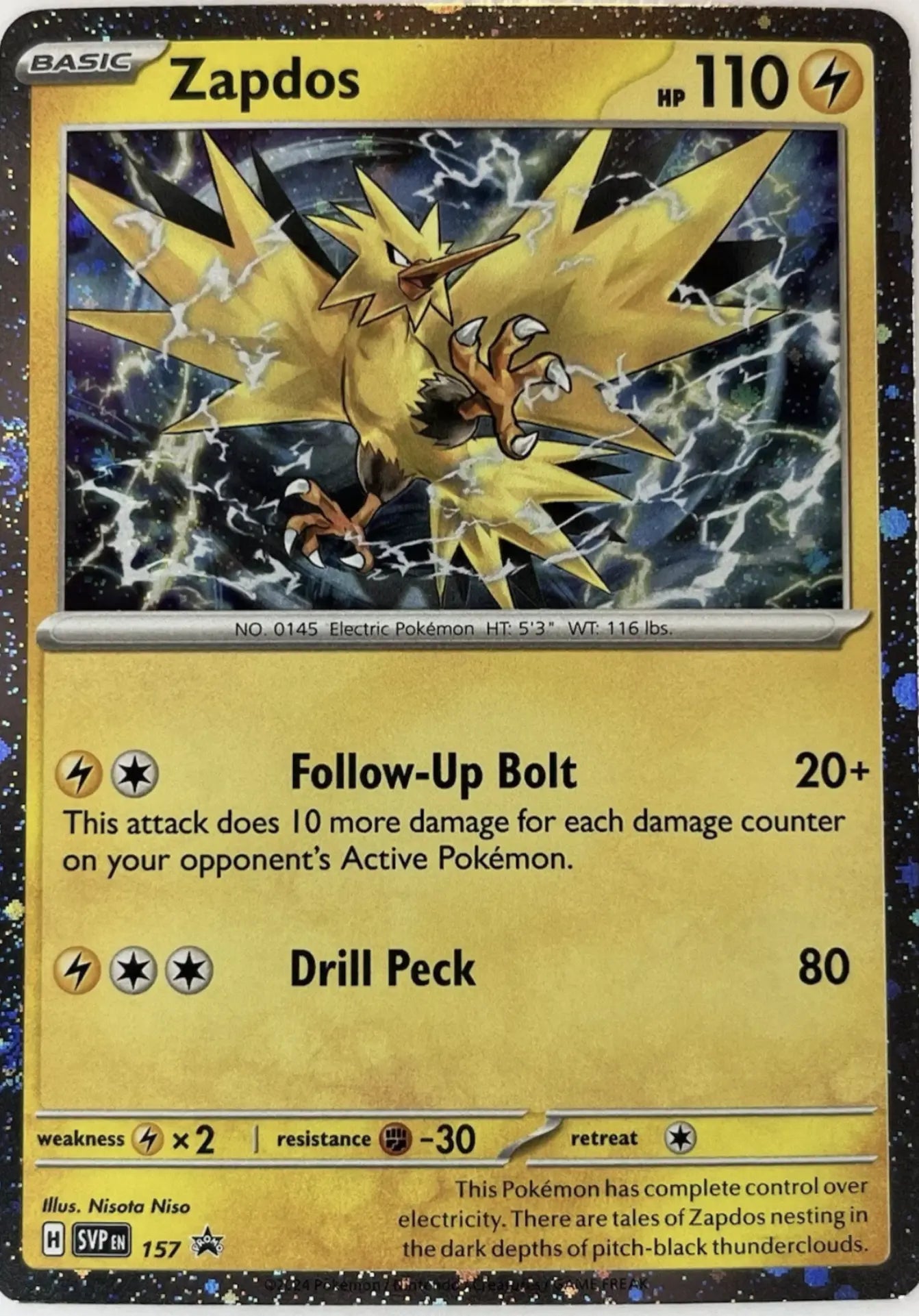 Zapdos SVP Promo 157 Pokesingles