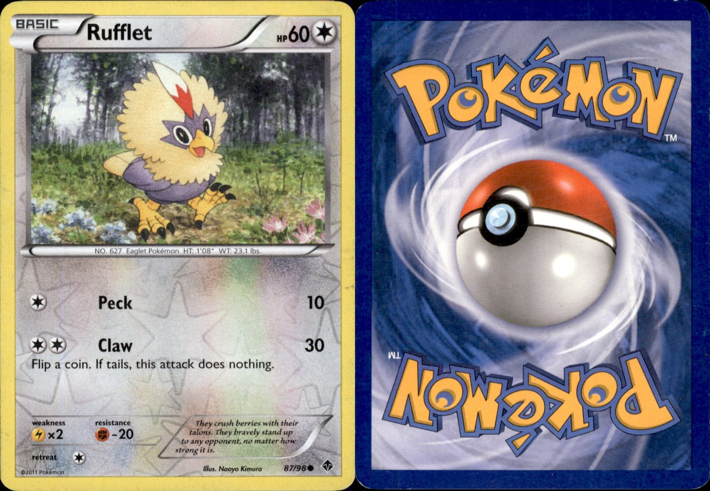 Rufflet Reverse Holo 87 - Emerging Powers (LP - Lightly Played) Pokesingles