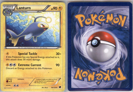 *SE BILDE FOR TILSTAND* Lanturn #36 Pokemon Plasma Freeze Pokesingles