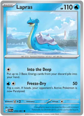 016 Lapras, Paldean Fates, nonholo, 2.00 kr, Pokesingles. Kjøp pokemon kort til lave priser hos oss.